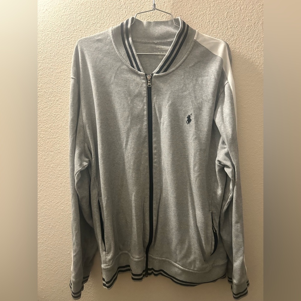 Polo Ralph Lauren Men's XL Gray Black & White Jacket Colorblock Streetwear